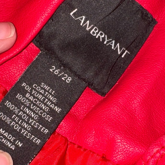 Lane Bryant Vibrant Red Leather Jacket - Picture 3 of 3